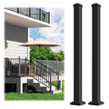 Egadis 2.56 in. x 2.56 in. x 39 in. Aluminum Railing Post, Porch and Deck Railing Post with Screws, Textured Outdoor AAMA 2604 Powder-Coat Finish Stair Post for Decks, Porches & Balconies (2 Post)