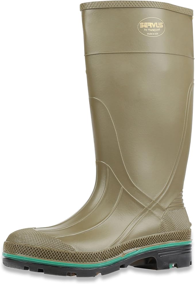 Servus MAX 15" PVC Chemical-Resistant Soft Toe Men's Work Boots, Olive, Green & Brown (75120), Size 14
