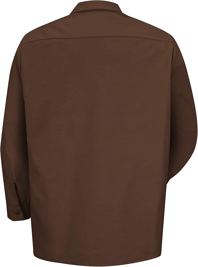 Red Kap Men's Long Sleeve Industrial Work Shirt | Moisture Wicking Button Up, Wrinkle Resistance Fights Fading & Stains