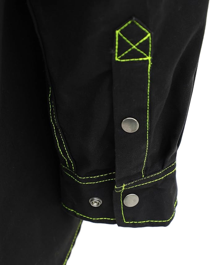 BOCOMAL FR Shirts for Men Snaps Down 7.5oz Water Repellent Fire Resistant Welding Jackets-NFPA2112 CAT2
