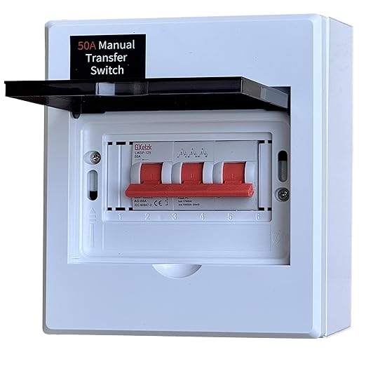 50A Generator Transfer Switch, Manual Transfer Switch 120/240V 12000W Capacity Tailor-Made for Portable Generator. 50A 3P Dual Power Manual