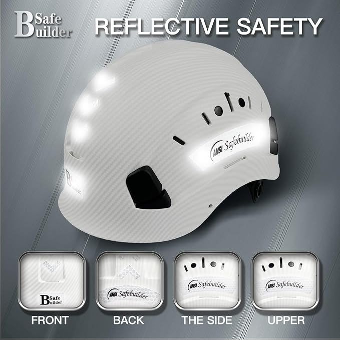 Construction Safety Helmet ABS Hard Hat Adjustable Ventilation System Hardhats Industrial Work Head Protection for Men Certified ANSI/ISEA Z89.1