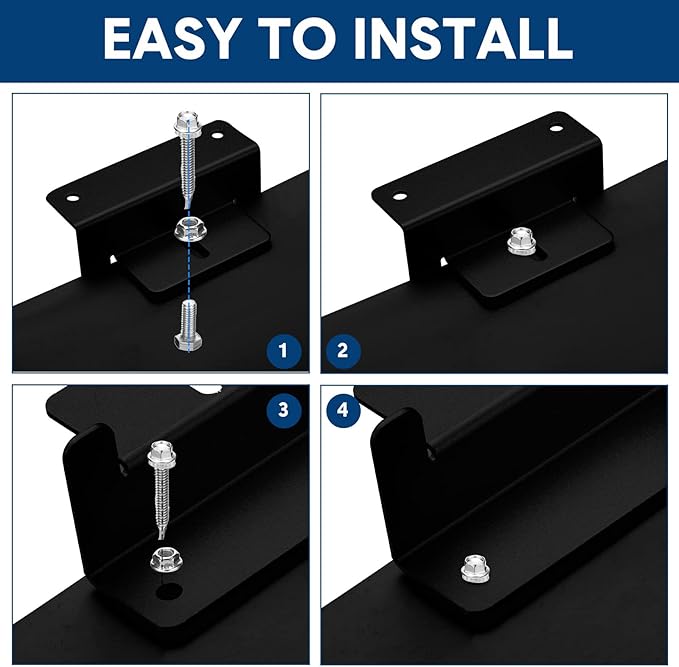 Tatuo 16 Sets Solar Panel Mounting Brackets Z Bracket Aluminum Alloy Solar Panel Mounting Brackets Kit with Nuts and Bolts for Boat, Wall and Other Off Gird Roof Installation, Black