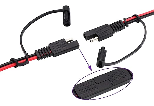 Crocodile Clip Cable 16 AWG Wire Harness SAE to Battery Alligator Crocodile Clip12V DC Extension Cord with Switch and Fuse Box Quick Connect/Disconnect Snap Action Cable(2.4m/7.8ft -Fuse Box)