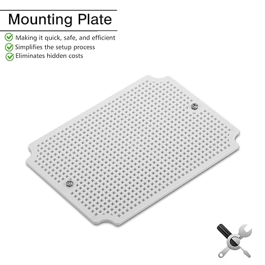 QILIPSU Junction Box with Mounting Plate 200x150x100mm, Clear Cover Plastic DIY Electrical Project Case IP67 Waterproof Dustproof Enclosure Grey (7.9"x5.9"x3.9")