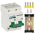 DC Miniature Circuit Breaker 125 Amp Solar Disconnect Switch DC1000V AC400V 2P MCB for PV, UPS, RV Battery, DIN Rail Mount