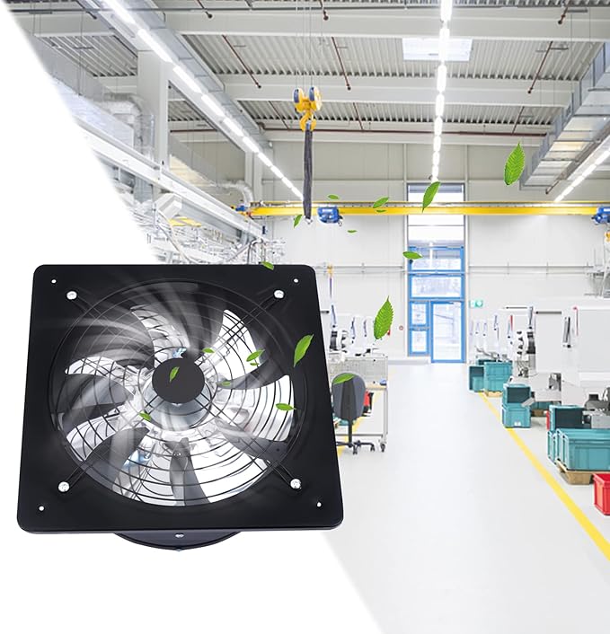 12'' Explosion Proof Exhaust Fan, 125W Industrial Axial Flow Fan Utility Blower Ventilator Extractor Factory Extraction Ventilation for Garage Shops Kitchen, 2800RPM