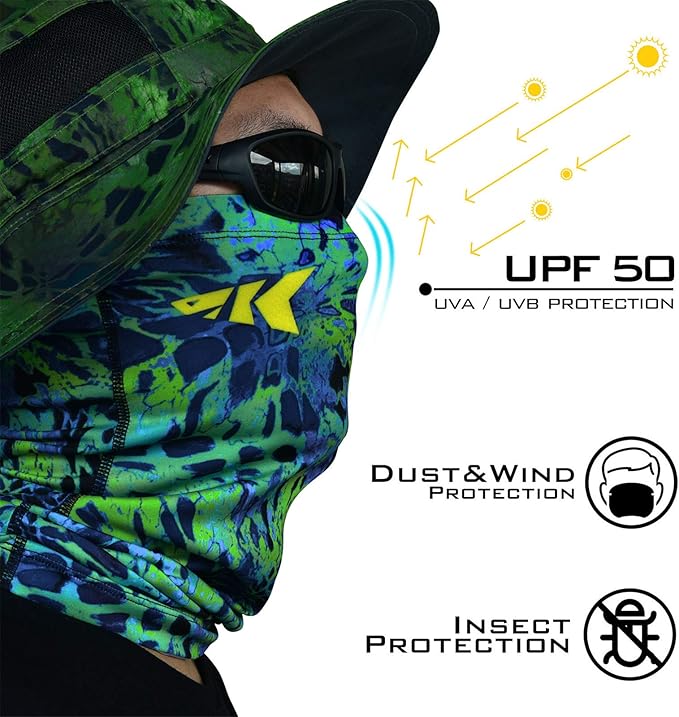 KastKing Sol Armis Neck Gaiter - UPF 50 Face Mask - UV Sun Protection Mask for Men & Women, Fishing, Hiking