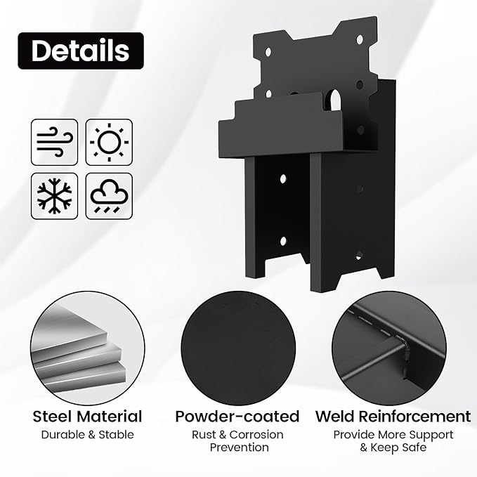 Deer Blind Brackets, Outdoor 4 x 4 Platform Bracket, 12 / 14 Gauge Steel Elevator Brackets for Deer Stand, Hunting Blinds, Shooting Shack
