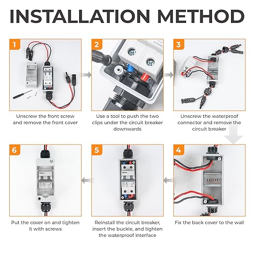 25A Solar Panel Disconnect Switch 400V DC/AC PV Disconnect Switch Outdoor Miniature Circuit Breaker IP65 for Solar PV Homes Battery (400V 25 Amp)