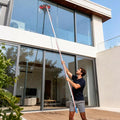 Outdoor Window Cleaning Pole Kit, Water Fed Telescopic Brush, High Reach Cleaning Tool,Solar Panel Cleaner Brush & Squeegee, for Roof Window and Trucks (7m/22.97ft Pole)