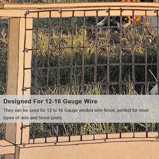 Yowlieu 500 Pcs Fence Wire Clamps with 500 Pcs Screws, Stainless Steel, for 12-16 Gauge Wire Fencing, Silver
