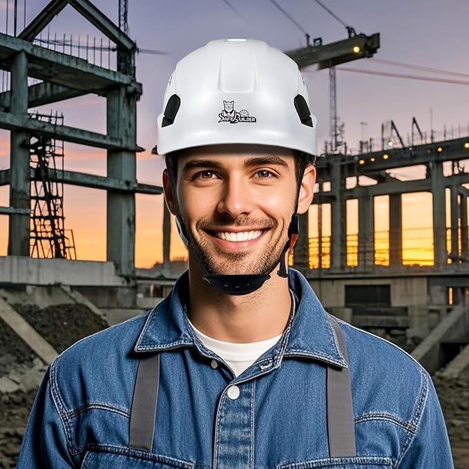 Construction Hard Hats Safety Helmet Reflective ABS Adjustable Ventilation Hardhats Industrial Head Protection ANSI Z89.1