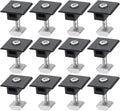 UXCELL 12Pcs Black Aluminum Solar Panel Center Clamps, T-Shaped Design, Easy to Install, Suitable for RVs, Houses and Boats