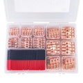 296 Pcs Pure Copper Ring Terminal Kit (8-1/0 AWG) - 144 Battery Lugs (1/4″, 5/16″, 3/8″, 1/2″) with 152 Heat Shrink Tubes for Multi-Gauge Wire in Automotive, Inverter, Marine, RV Applications