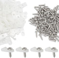100 Pcs 1/8 Inch White Nylon Screw Mounting R-Type Cable Clip Wire Clamp, 3.3mm Cable Clip Wire Clamp for Wire Management, Stainless Steel Screws Included