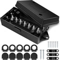MICTUNING 7 Way Electrical Junction Box - 7 Gang Trailer Wire Connection Box Weatherproof for Rewiring Camper RV Caravans Boat Light 7 Way Trailer Wire Connectors