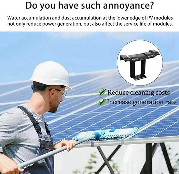120PCS Photovoltaic Panel Drainage Buckle Plate Solar Panel Water Drain Clip for Solar Panel Draining Black 40mm