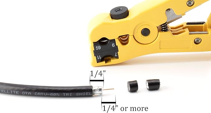 THE CIMPLE CO Coaxial Cable Stripping Tool for RG59, RG6, & RG11, Cable Prep Tool for Category Cable, CAT3, CAT5, & CAT6 Cutter, Universal for Coax and Cat Wire