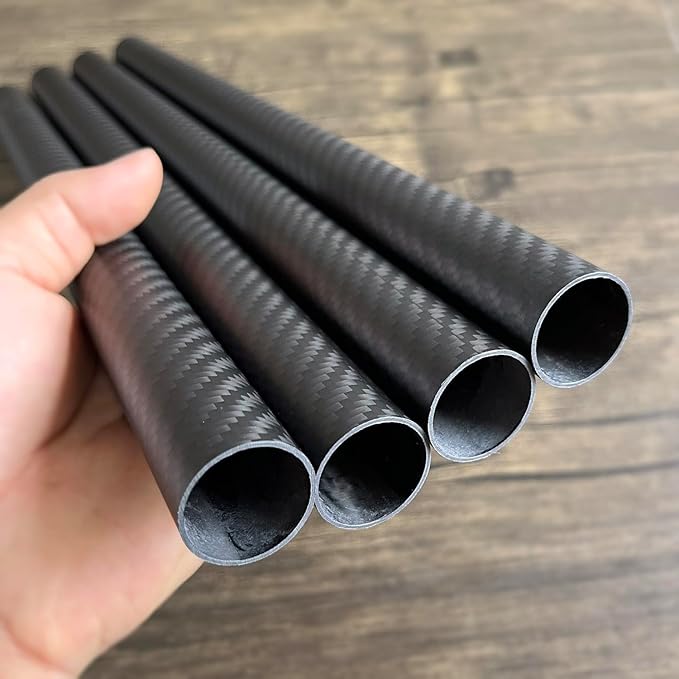 4pcs Carbon Fiber Tube 25x23x420mm,6~50mm Available, 3K roll Wrapped Twill Matte Finish.
