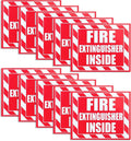 Fasmov 10 Pack Fire Extinguisher Inside Sticker Sign, 5" x 4" Self-Adhesive Vinyl Decals, Weatherproof & UV Protected for Cars, Trailers, Rv's, Trucks and Vehicles, Red on White