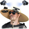 Solar Fan Hat with Mist, Mens Wide Brim Solar Power Fans Hat with Built in Fan, USB Solar Charging for Outdoor Fishing