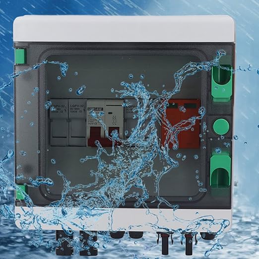 PV Combiner Box 2 String Solar Combiner Box with 15A 32A Circuit Breaker DC500V