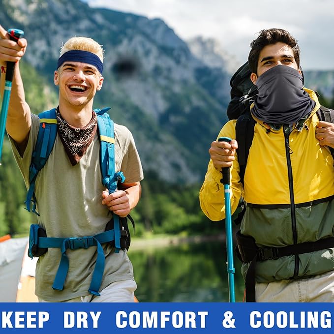 40 Pcs Neck Gaiter Bulk Summer Face Mask UV Protection Face Cover Scarf Balaclava Bandana for Men Women Sports Running