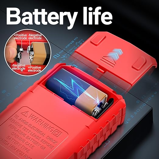 ANENG Multimeter,SZ308 DC AC Volt Meter,Ohm Digital Multimeter Tester,Measures Voltage,Current,Resistance,Continuity,Diodes, Electrical Tester for Househould Tools,Automotive Battery Test(Red)
