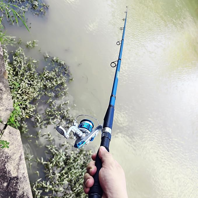 Telescopic Fishing Rod Reel Kit 2PCS 6.89FT Collapsible Pole Spinning Reel Combo with Fishing Lures Fishing Gripper Fishing Pliers Portable Fishing Gear Set for Saltwater Freshwater Travel