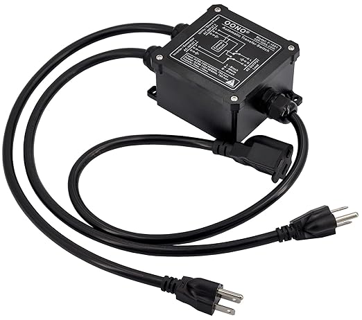 OONO AC120V 15Amp Automatic Transfer Switch, ATS Auto Transfer Switch (NEMA 5-15P/R)