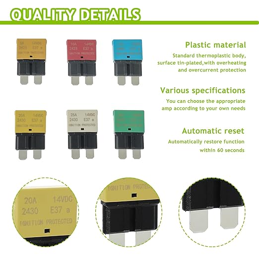 5A 10A 15A 20A 25A 30A DC 12V-14V Auto Re