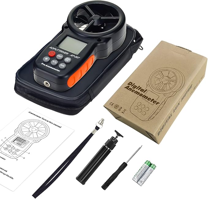 Pocket Anemometer Handheld Wind Speed Meter for Wind &Airflow &Wind Chil, Air Flow Meter for Drone Flying Golf Shooting,14℉-113℉ Wind Tempe