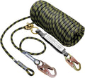 Vertical Lifeline Assembly 50FT, Polyester Rope Harness Safety with Two Grab Snap Hooks Shock Absorber, Fall Protection Safety Rope for Roofing Work, ANSI Compliant