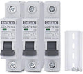 3 Pack 1 Pole Miniature Circuit Breaker, 6 Amp 120V/240V AC DIN Rail Mount Circuit Breaker, Thermal Magnetic Trip MCB C6