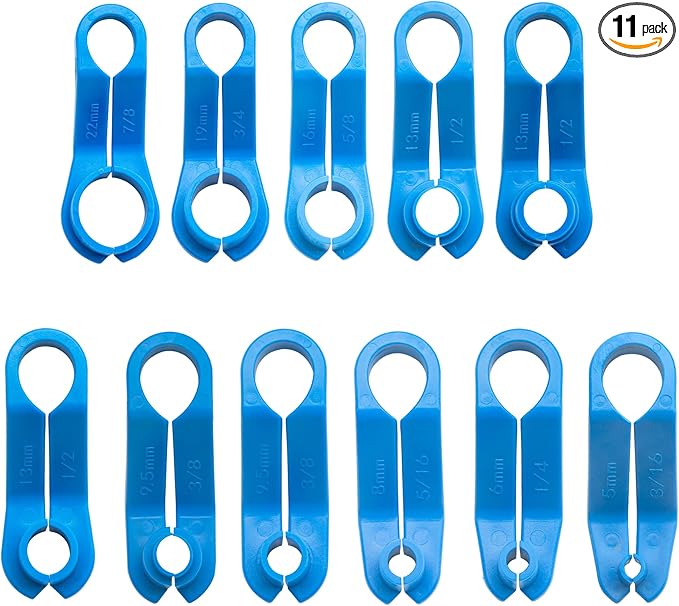 11 PCS AC/Fuel Line Disconnect Removal Tool Set for Ford and Others, Transmission Oil Cooler Line Quick Disconnect Kit from 3/16 to 7/8 Inch