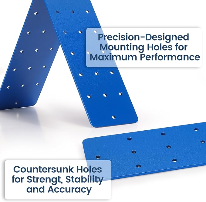 Blue Roof Anchor Bracket, Fall Arrest System – Connects to Wood Surfaces with Roofing Harness Safety Kit, ANSI OSHA Compliant, Durable Steel Adjustable Connector (Blue-Anchor)