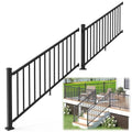 Egadis 2 Pack 36 in. H x 6 ft. W Porch and Deck Railing Kit, Aluminum Stair Railing Kit, Textured AAMA 2604 Powder-Coat Finish Railing System for Concrete Steps or Wooden Stairs (2 Post, 2 Panel)
