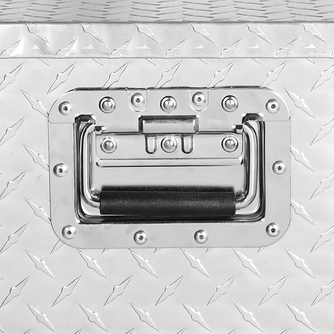 FORWODE 30 Inch Aluminum Truck Tool Box Lockable Truck Bed Tool Box Waterproof Truck Bed Storage Box with Side Handle Truck Tool Chest for Pickup, Truck Bed, RV, Trailer & Garage (Silver)