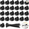 Magnetic Cable Zip Tie Mounts, 25 Pcs Magnets with 100 Pcs Cable Zip Ties, Multipurpose Magnetic Cables Holder for Cables Management, Wire Management Bases