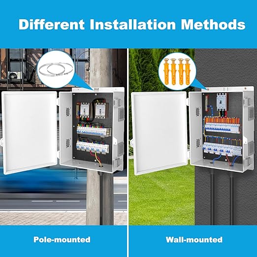Electrical Junction Box, Outdoor Water Resistant Nema Enclosure, Ventilated ABS Plastic WiFi Project Box with Internal Mounting Panel & Hinged Cover 15.75" Lx 11" Wx 5.9" H