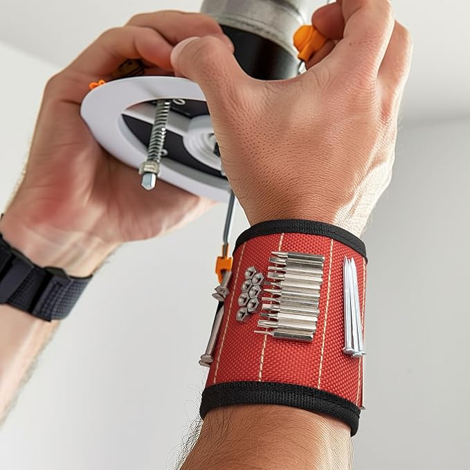 Magnetic Wristband For Tools, Wrist Magnet For Screws Nails And Drill Bits, Valentine's Day gifts For Men, Gadget Gift For Dad Him Husband Who Have Everything Wants Nothing, 2 Pack