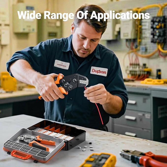 Preciva Crimping Tool Connector kit - AWG28-16/0.08-1.5mm² Ratcheting Crimper with 620Pcs Connectors and 1600Pcs Pins | Crimp Tool for Dupont, JST, ATX, EPS, PCIE, SATA Series