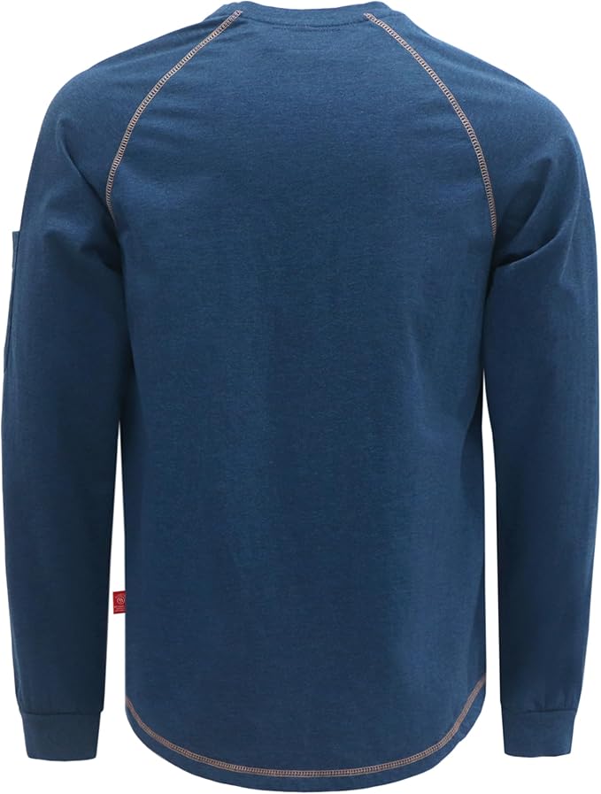 BOCOMAL FR Shirts Heather Series 6oz Flame Resistant T Shirt NFPA2112 CAT2 Fire Retardant Crew Work Shirt