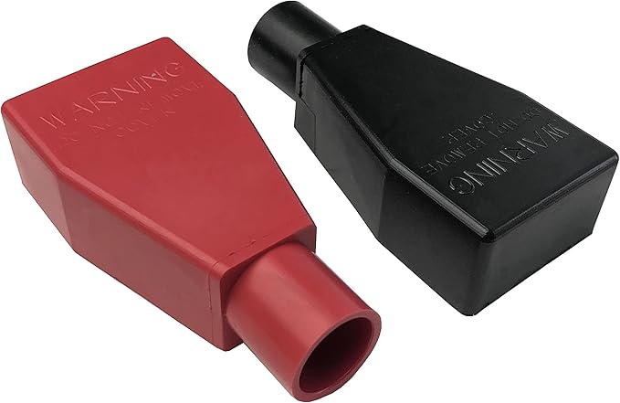 MGI SpeedWare Top Post Battery Terminal Insulator Covers, Red + Black Pair (2/0 AWG)