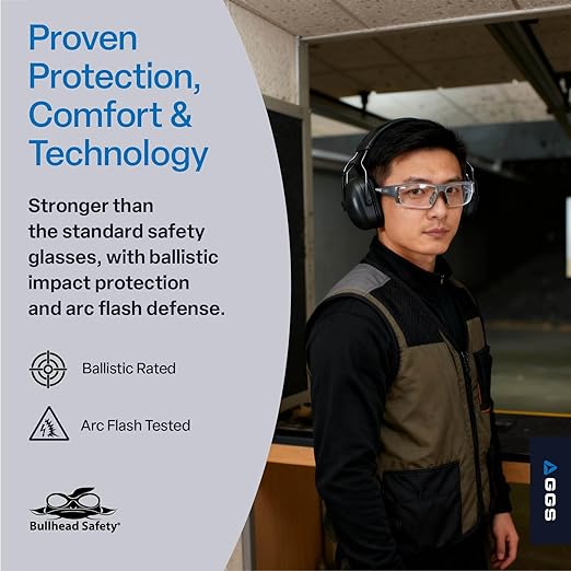 Bullhead Safety Eyewear Dorado Glasses - Anti-Fog, Lightweight, Impact/Scratch Resistant, UV Blocking Sunglasses for Hunting/Shooting, Outdoor Sports, Auto-Repair, Clear/Shiny Pearl Gray