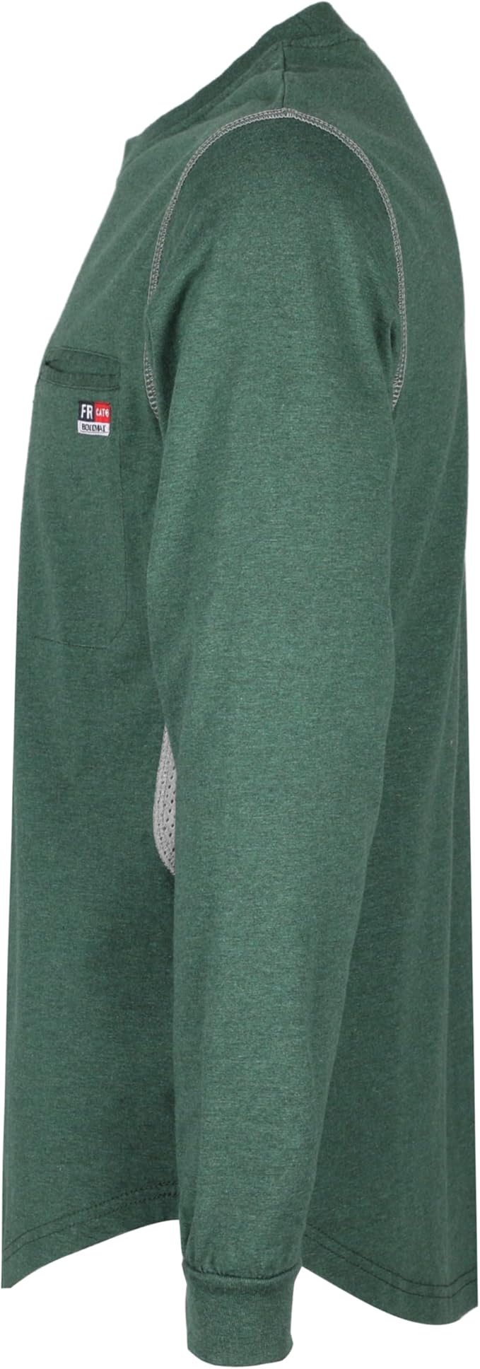 BOCOMAL FR Shirts for Summer Breathable Vented Design 6oz Heather Jersey Flame Resistant Long Sleeve Crew T Shirt