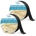 Butyl Joist Tape for Decking 2" x 50', 2 Rolls Weather-Resistant Deck Joist Tape, Waterproof and Anti-Corrosion, Self-Adhesive Flashing Joists Tape for Wood Decks Beams Roof