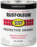 Rust-Oleum 7779504 Stops Rust Brush On Paint, Quart, Gloss Black