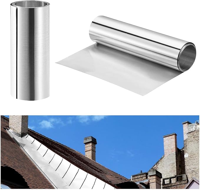 ZHAO 8'' x 13' Aluminum Flashing Roll Roof Flashing, Metal Roofing Panels Roof Strip for Sealing Windows Doors, Shed Weatherproofing Areas